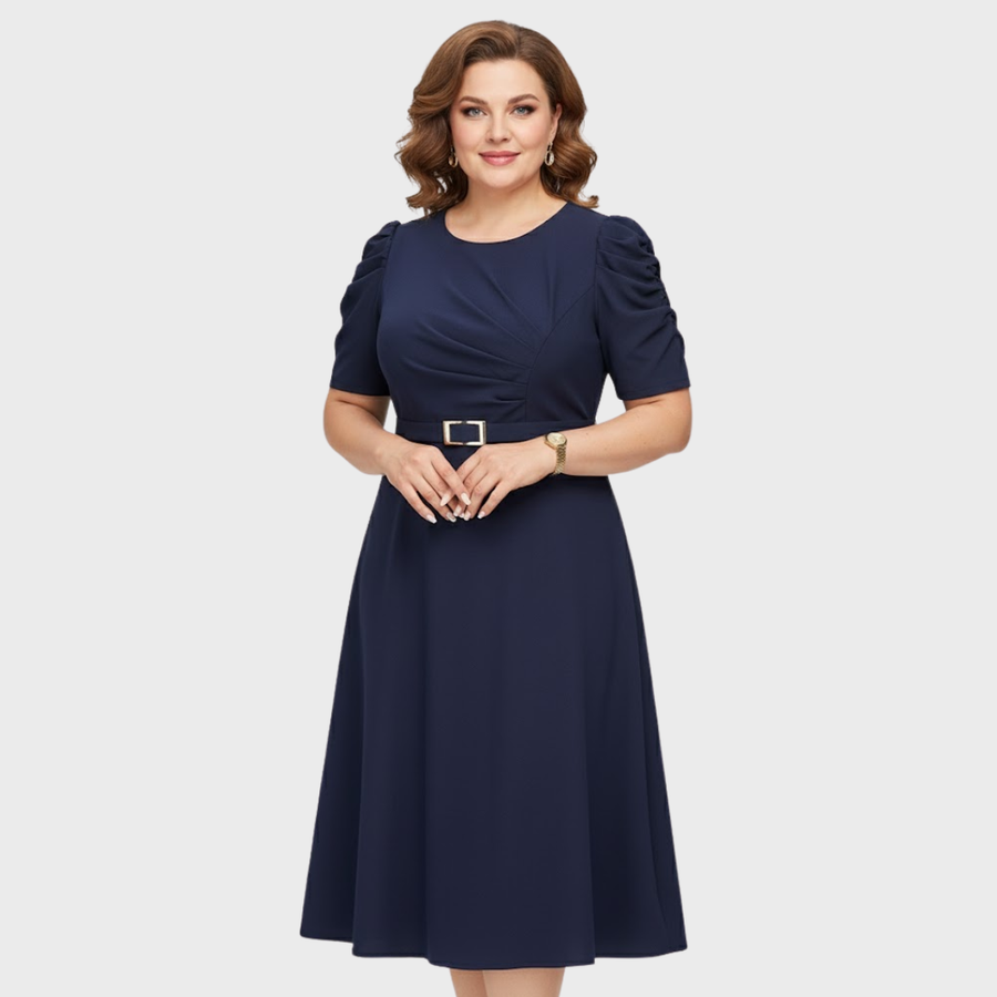 HARRIET BLOOM | SOFT-TOUCH RUCHED MIDI DRESS