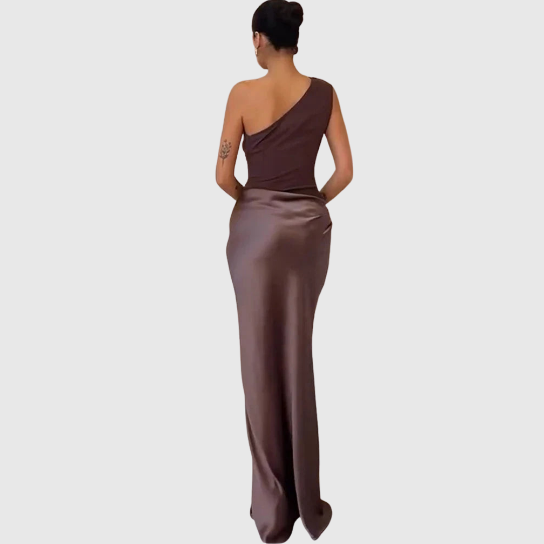 ALEIDA | ONE-SHOULDER MAXI DRESS