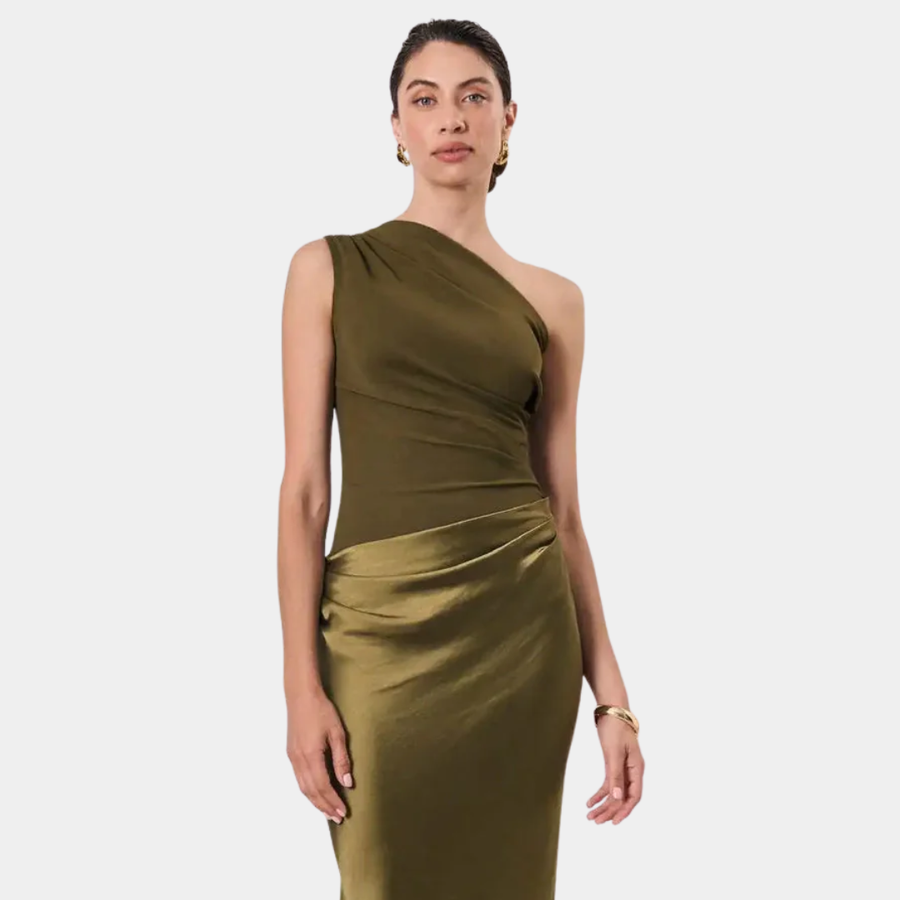 ALEIDA | ONE-SHOULDER MAXI DRESS