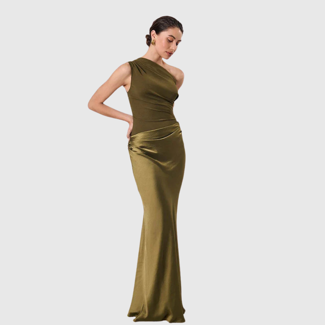ALEIDA | ONE-SHOULDER MAXI DRESS