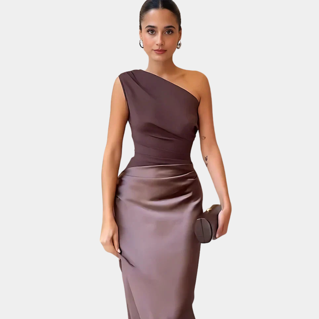 ALEIDA | ONE-SHOULDER MAXI DRESS