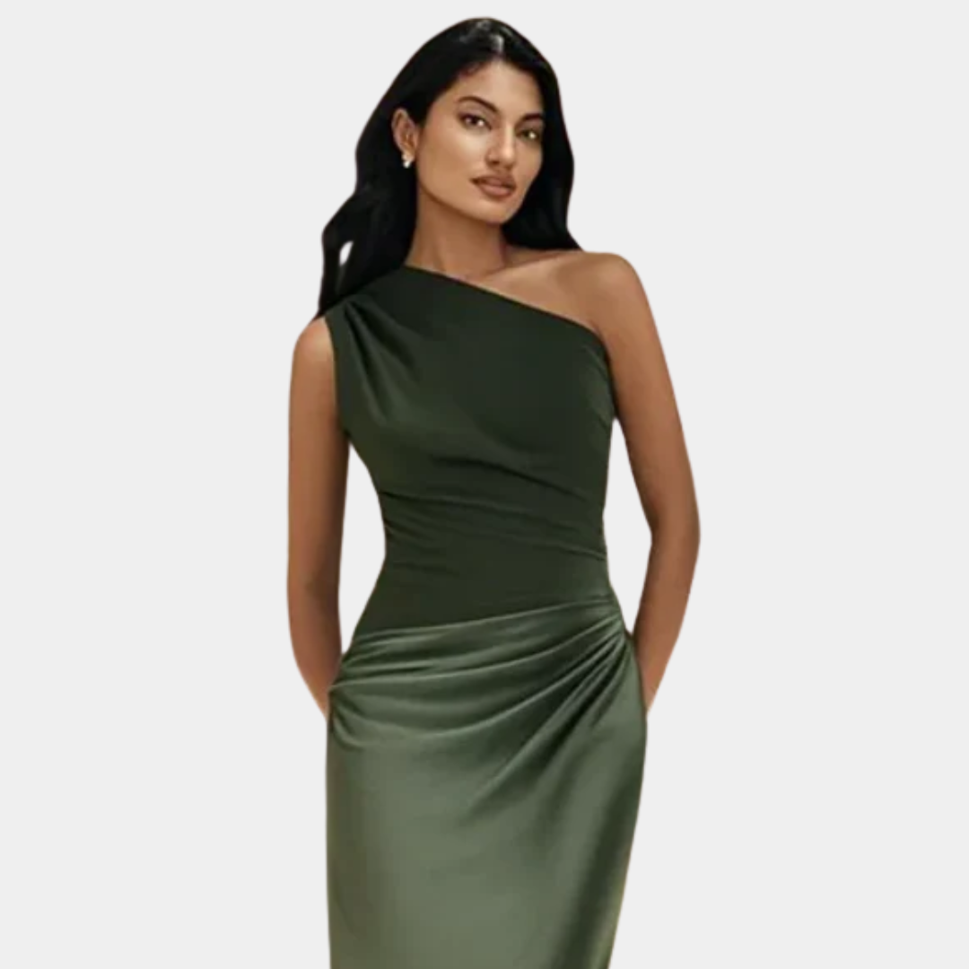 ALEIDA | ONE-SHOULDER MAXI DRESS