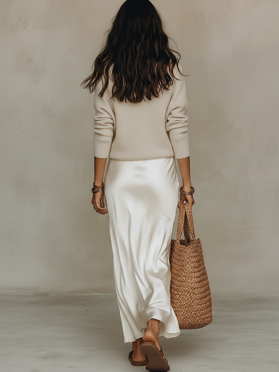 Effortless Ivory Knit Midi Ensemble