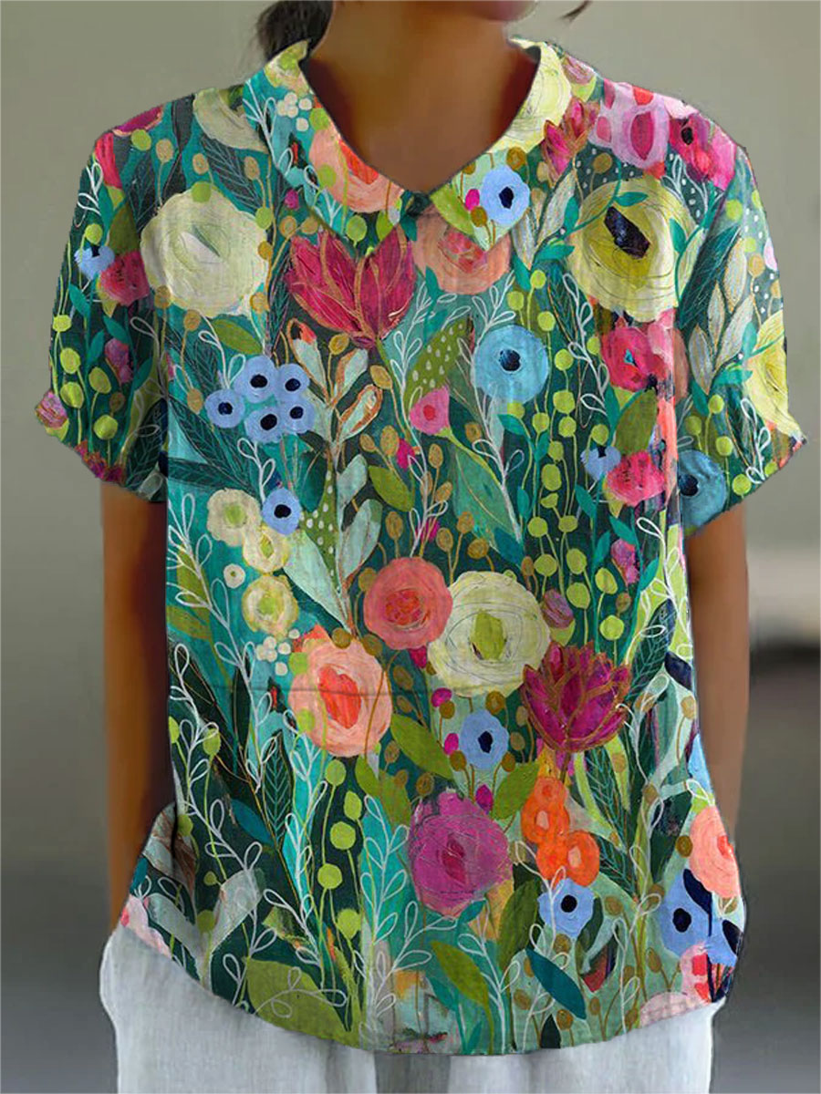 IVY | Floral Art-Print Blouse for Vibrant Everyday Style