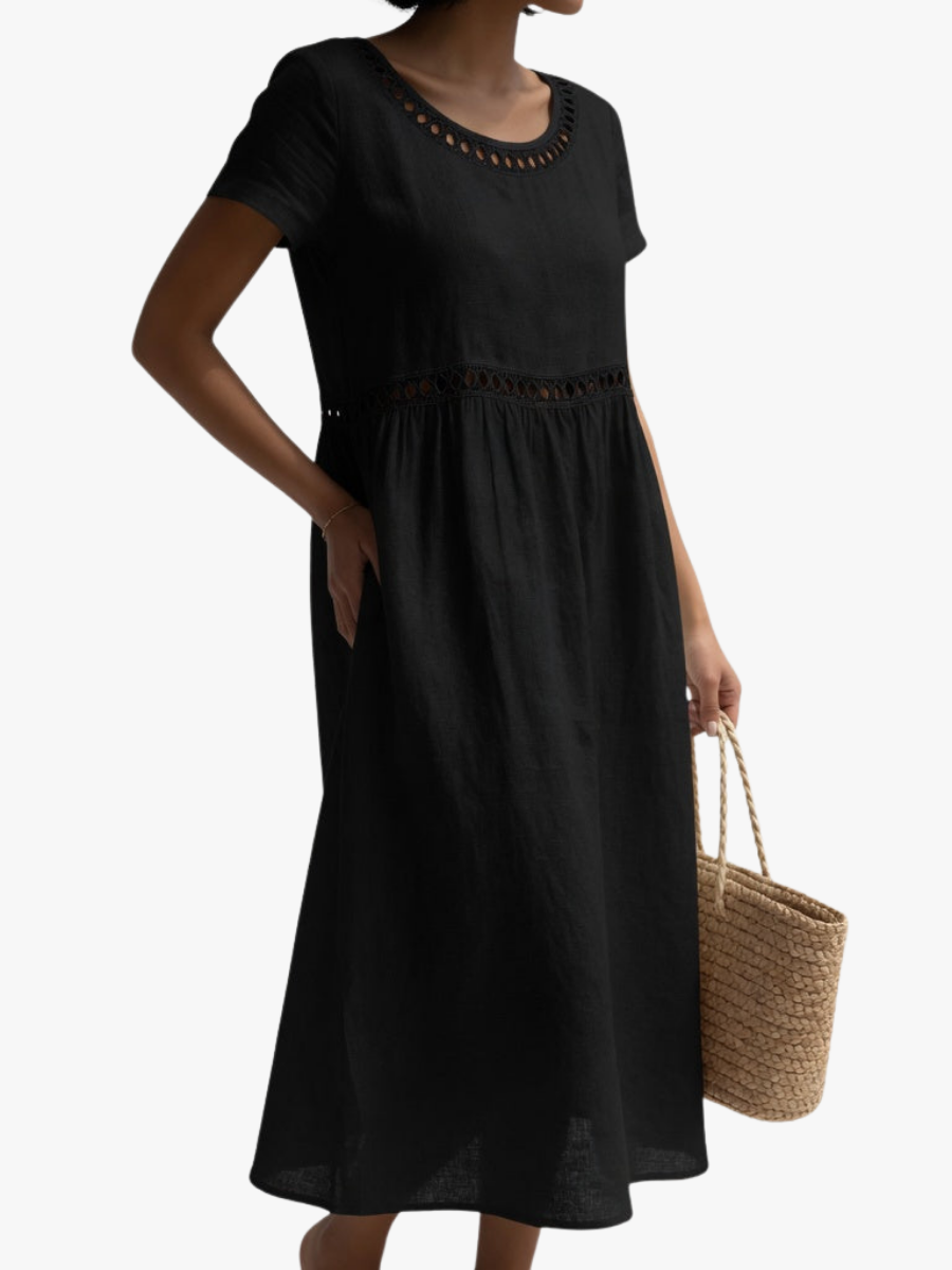 AUBREY | Midi Dress with Eyelet Waist Detail