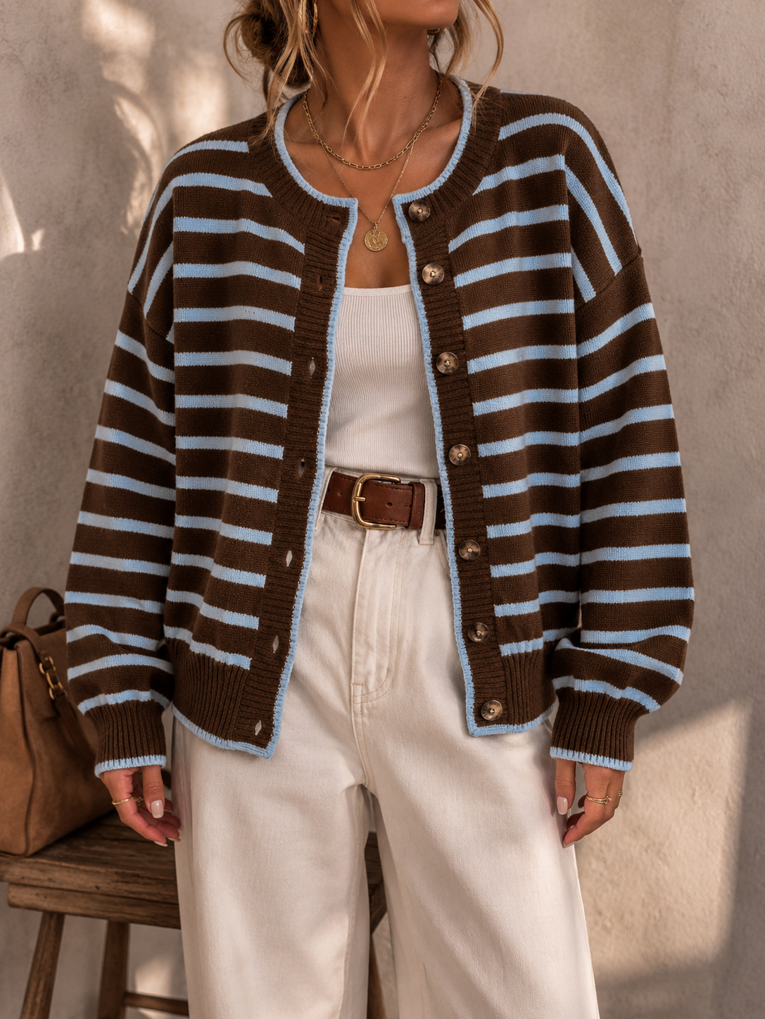 Mabel - Soft Striped Knit Cardigan