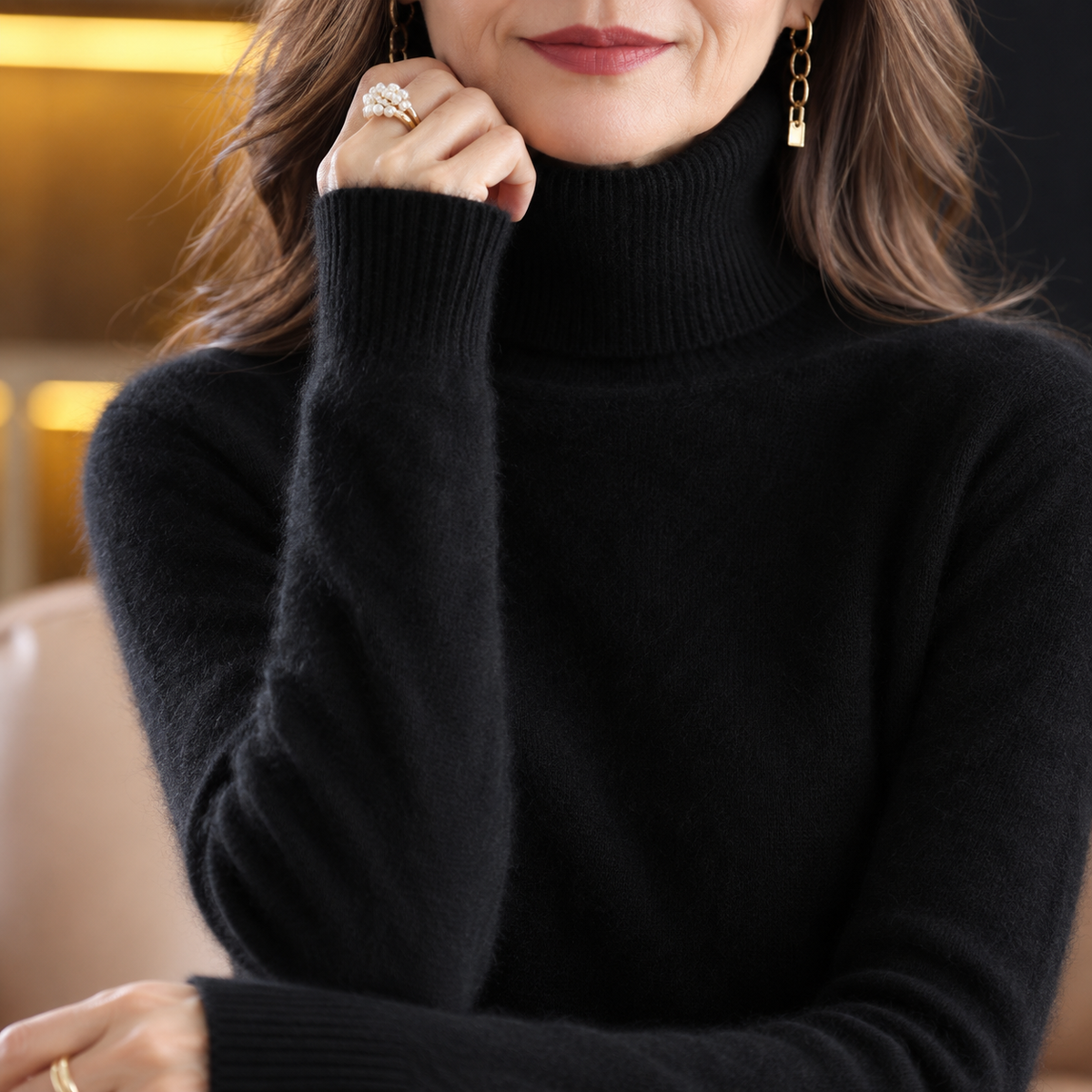 100% Cashmere Turtleneck Jumper