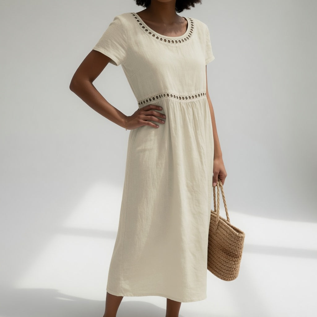 AUBREY | Midi Dress with Eyelet Waist Detail