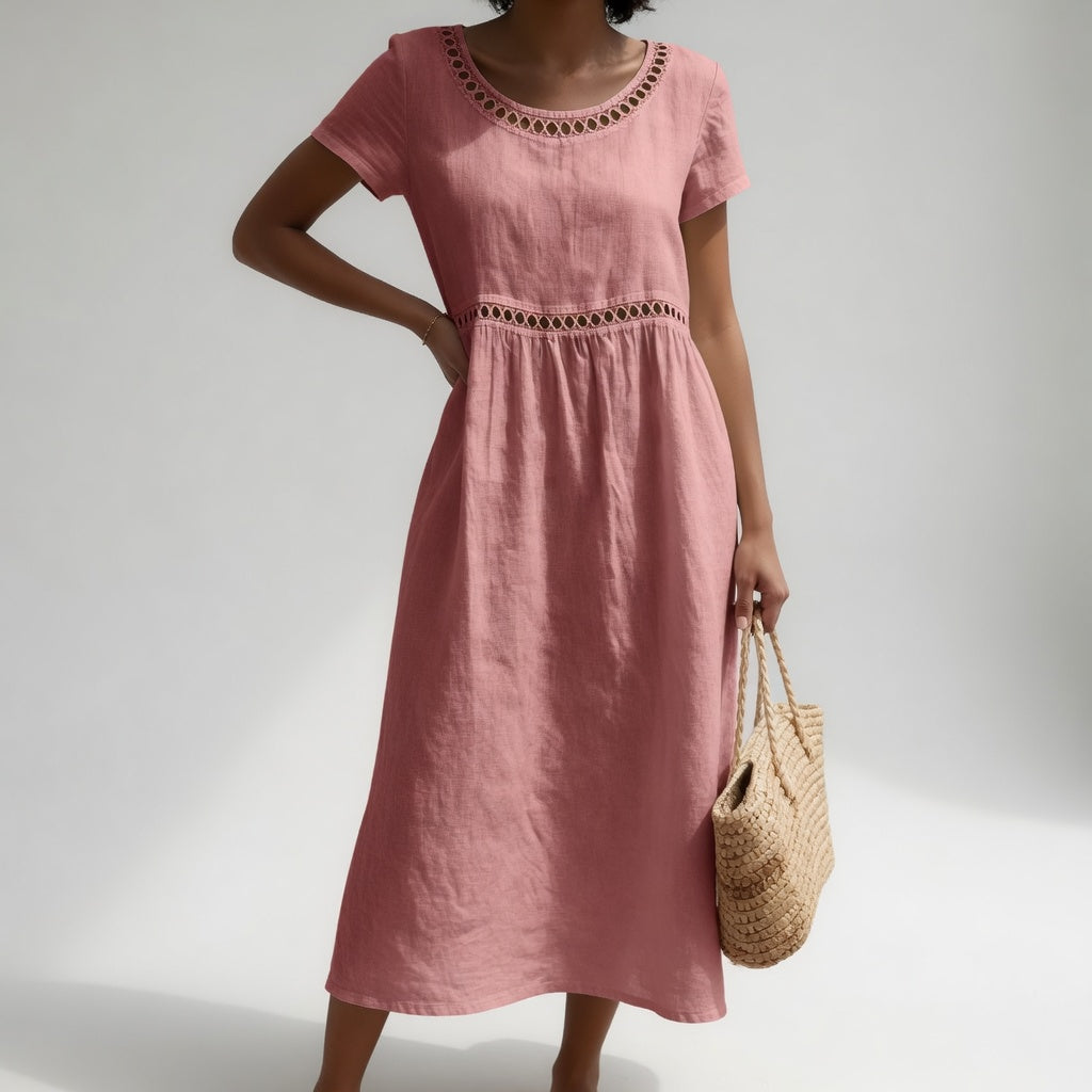AUBREY | Midi Dress with Eyelet Waist Detail