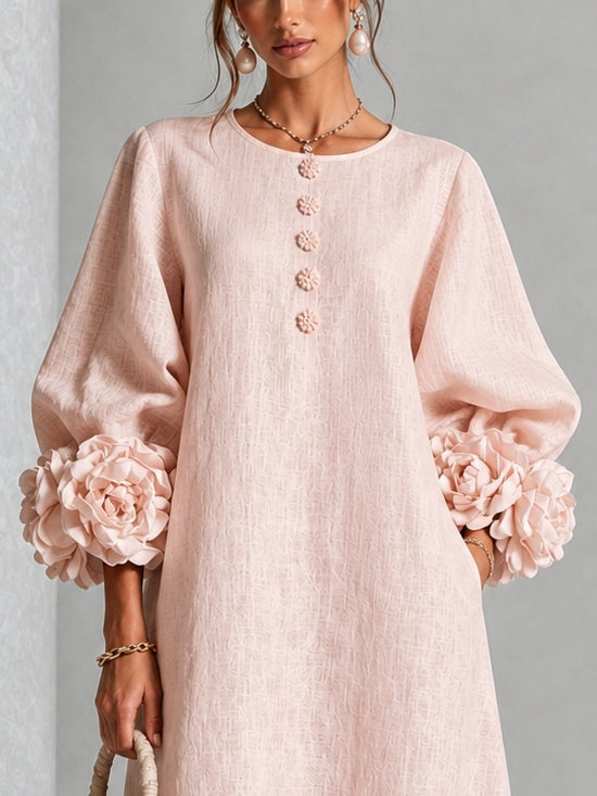 Westique | Theodosia Rosette-Cuff Button Midi Dress