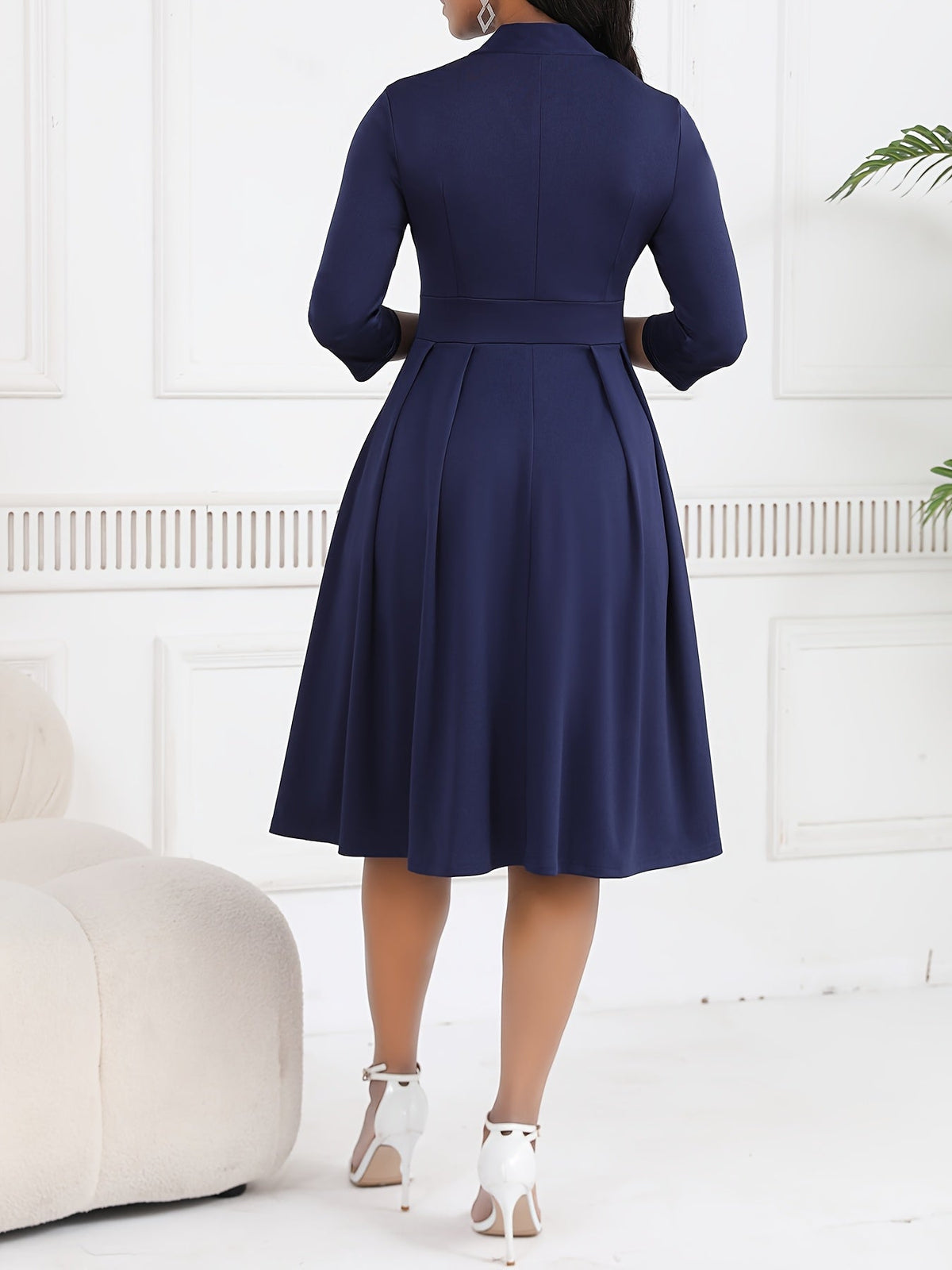 OLIVIA TIE-WAIST MIDI DRESS