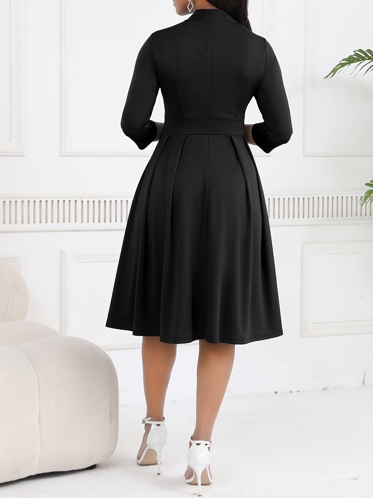OLIVIA TIE-WAIST MIDI DRESS