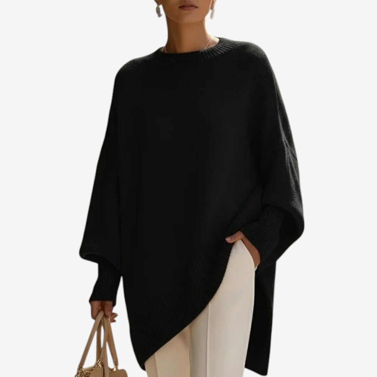 Helene | Draped Asymmetric Poncho