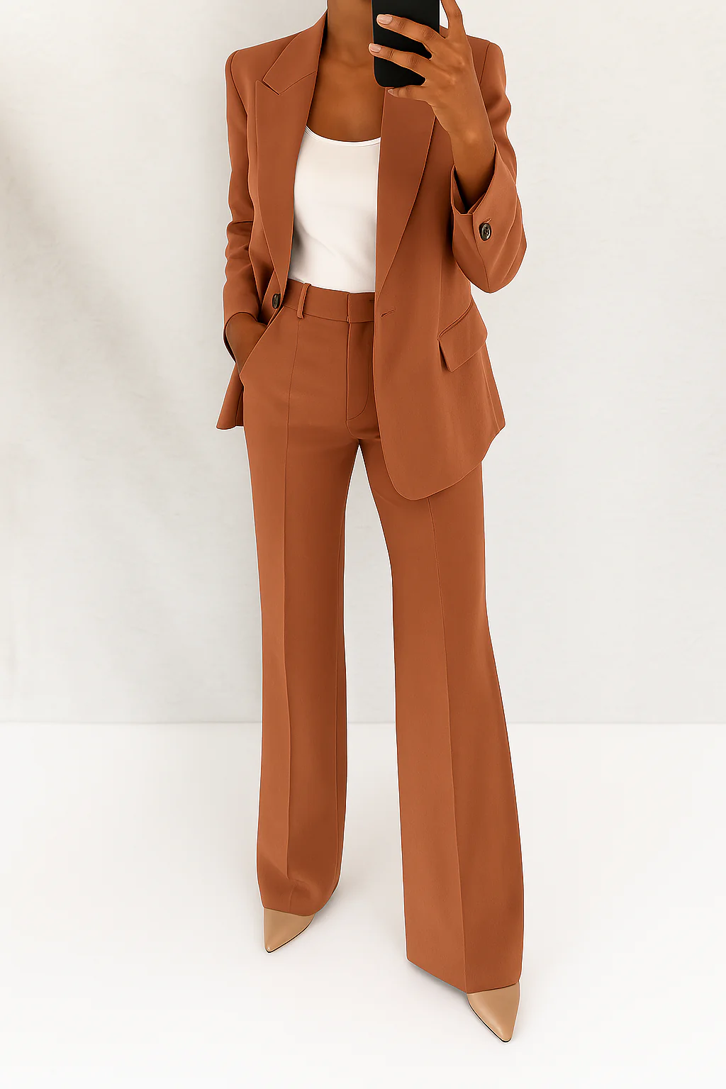 Women's Elegant 2-Piece Suit Set with Blazer and Trousers