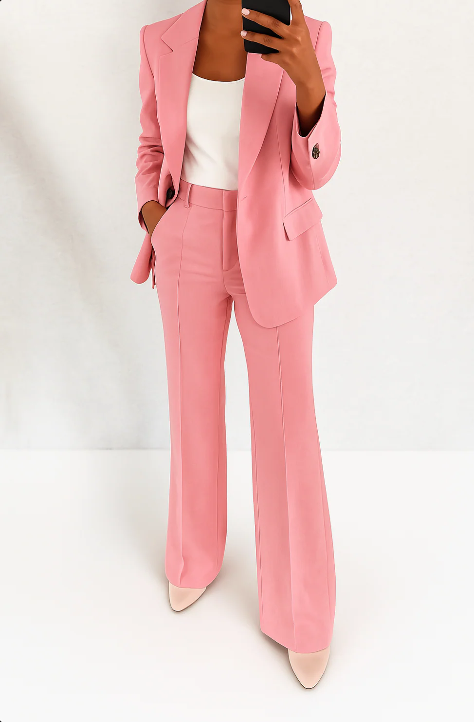Women's Elegant 2-Piece Suit Set with Blazer and Trousers