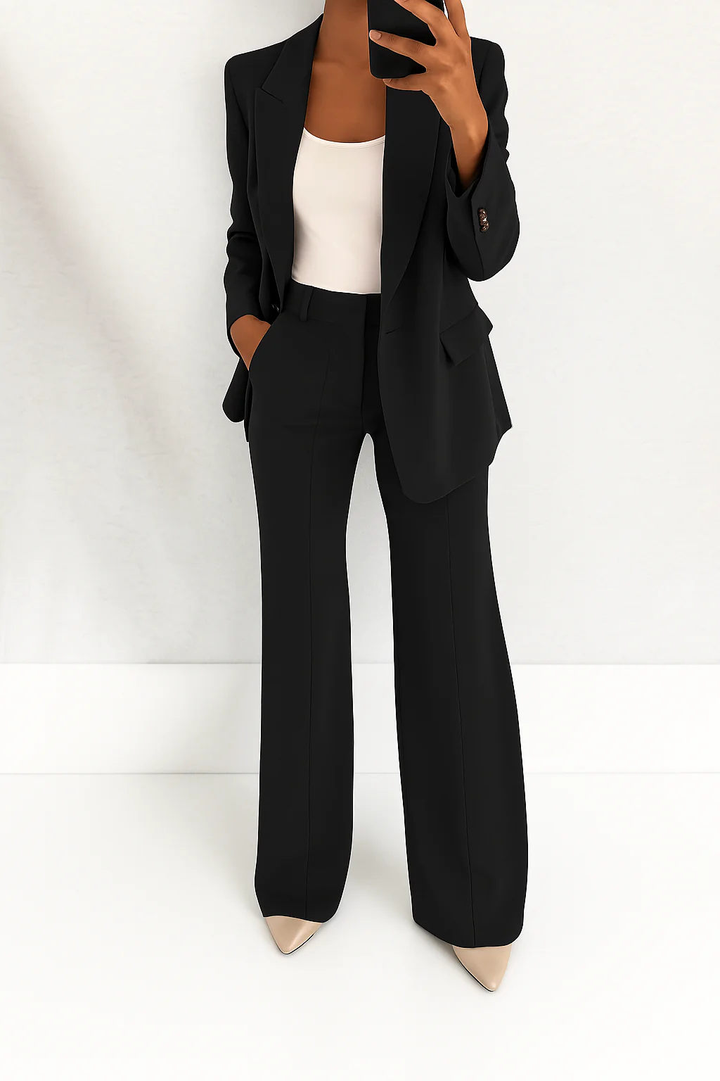 Women's Elegant 2-Piece Suit Set with Blazer and Trousers