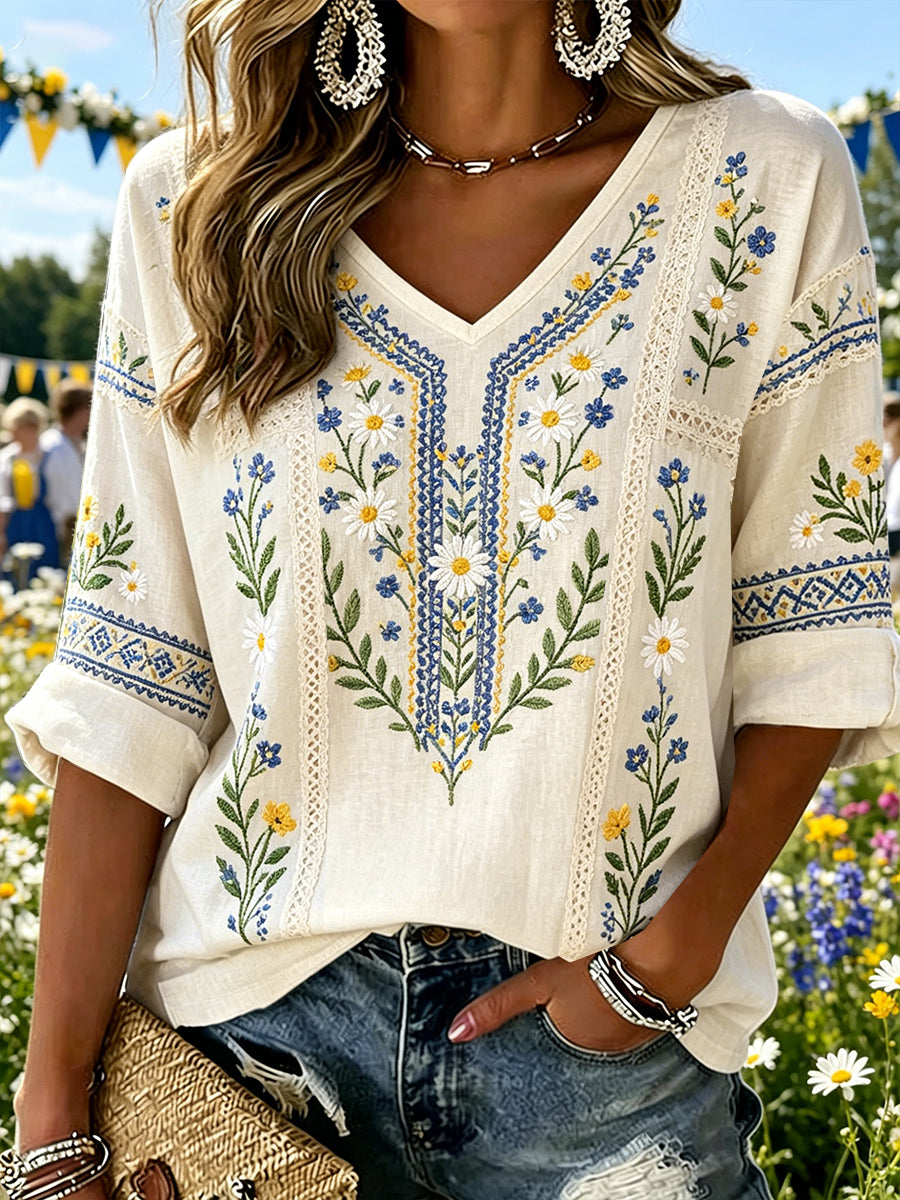 Embroidered Summer™ | Embroidered summer flowers top